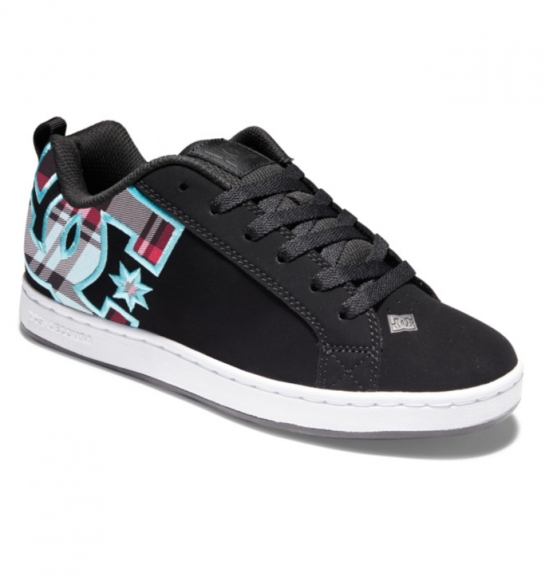 Mujer Tenis DC Shoes Court Graffik Negras Azules | GMY-507294