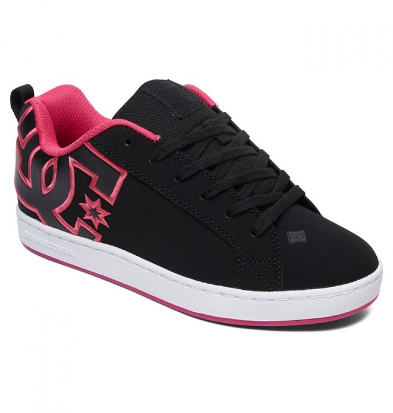 Mujer Tenis DC Shoes Court Graffik Negras Rosas | JQW-806592