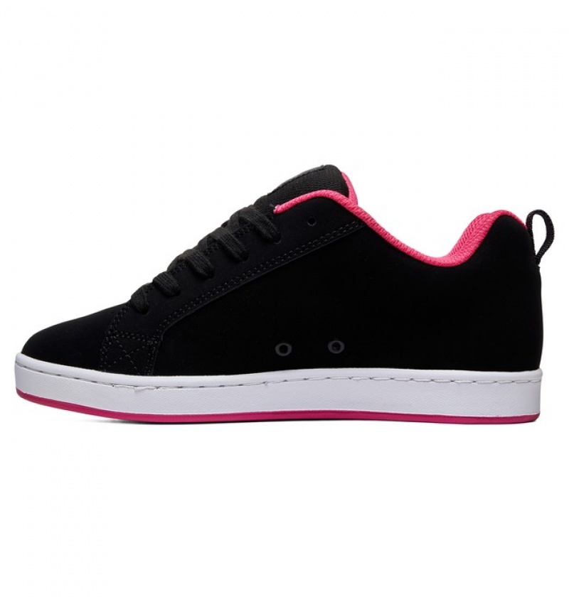 Mujer Tenis DC Shoes Court Graffik Negras Rosas | JQW-806592