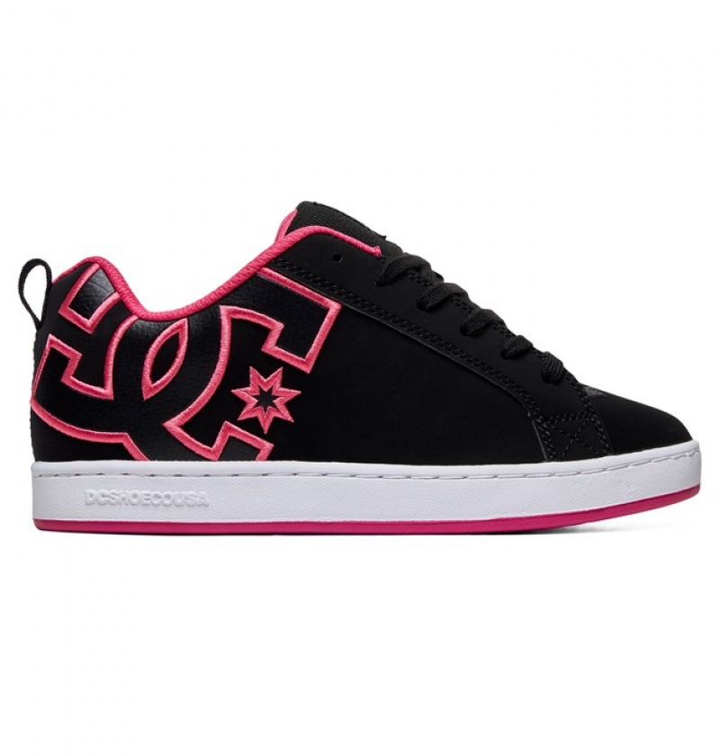 Mujer Tenis DC Shoes Court Graffik Negras Rosas | JQW-806592