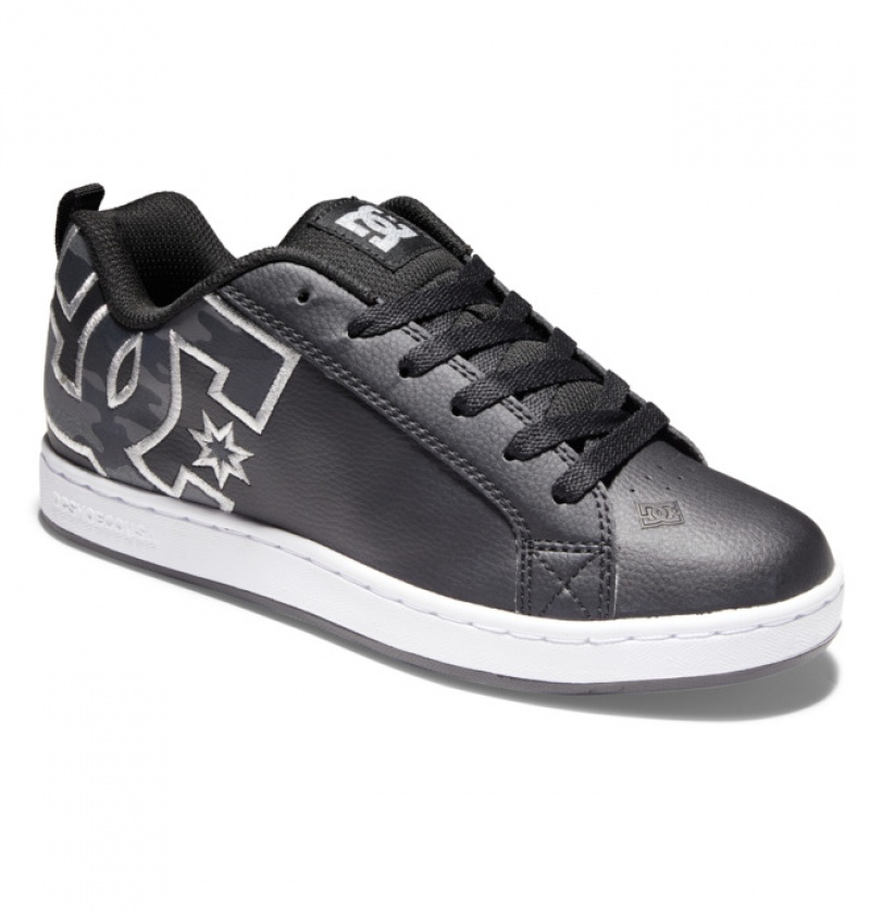 Mujer Tenis DC Shoes Court Graffik Negras Camuflaje | DFI-421379