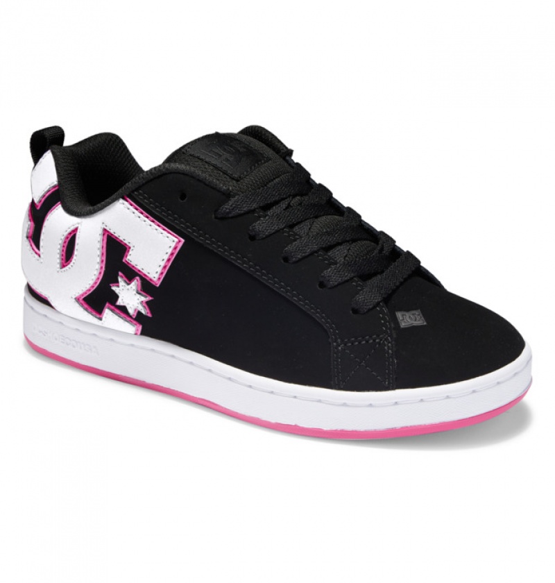 Mujer Tenis DC Shoes Court Graffik Negras Rosas Rosas | XYM-796534