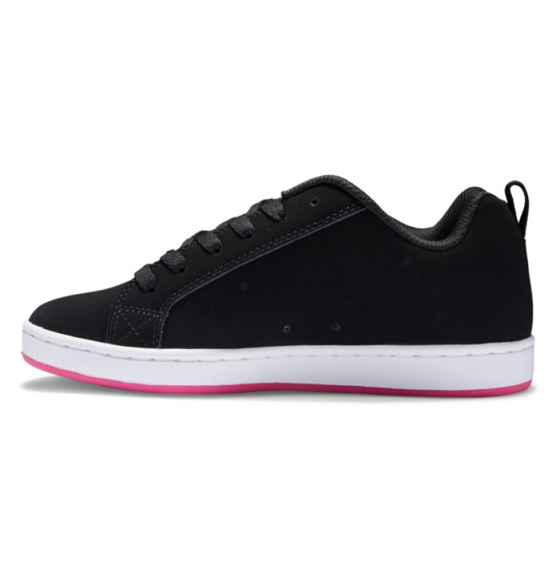 Mujer Tenis DC Shoes Court Graffik Negras Rosas Rosas | XYM-796534