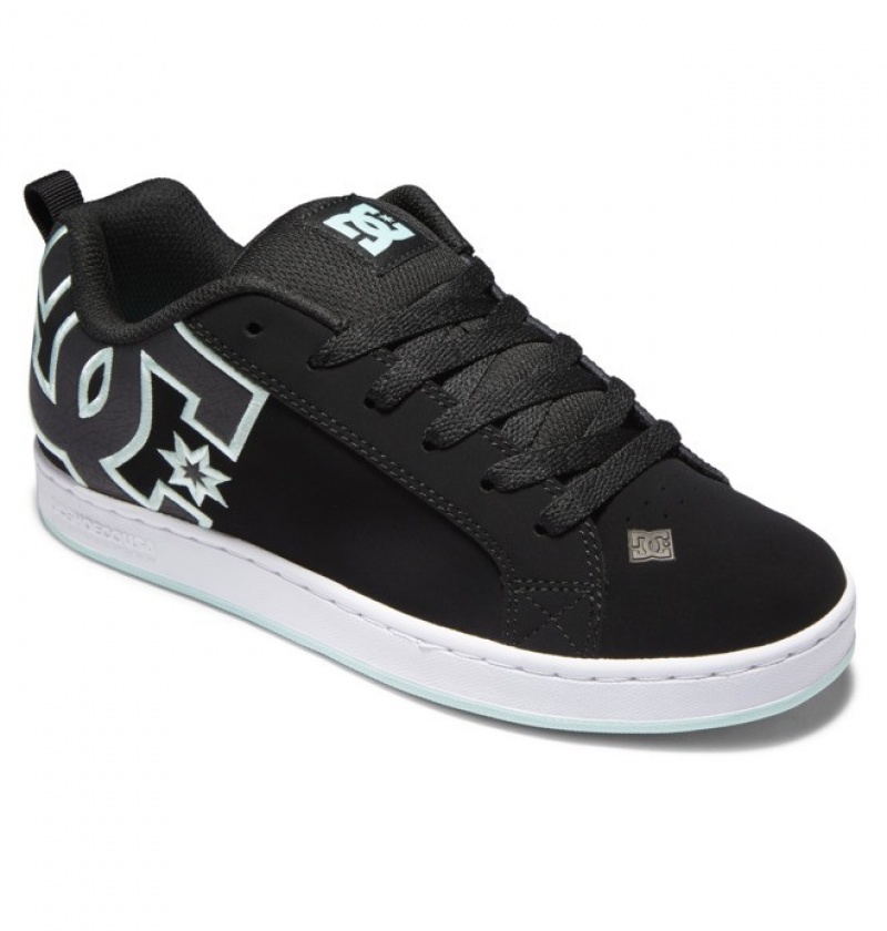 Mujer Tenis DC Shoes Court Graffik Negras Verde | SLI-518769