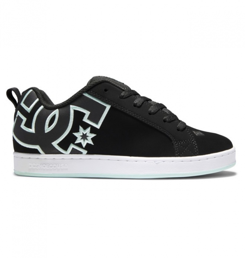 Mujer Tenis DC Shoes Court Graffik Negras Verde | SLI-518769