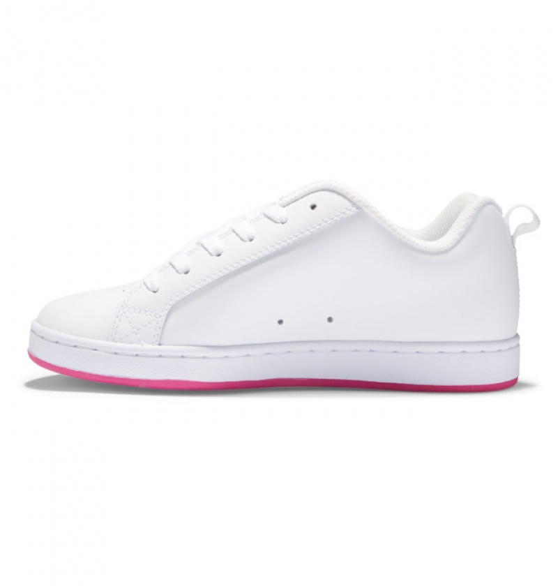 Mujer Tenis DC Shoes Court Graffik Negras Blancas Rosas | KVP-561043