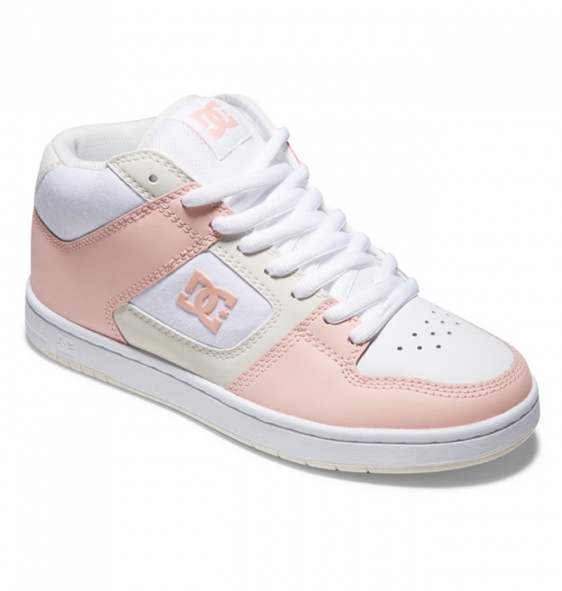 Mujer Tenis DC Shoes Manteca 4 MID Mid-Top Blancas Rosas | DKZ-976041