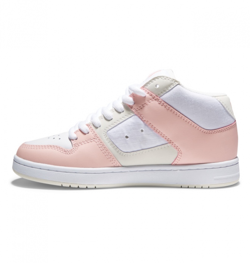 Mujer Tenis DC Shoes Manteca 4 MID Mid-Top Blancas Rosas | DKZ-976041