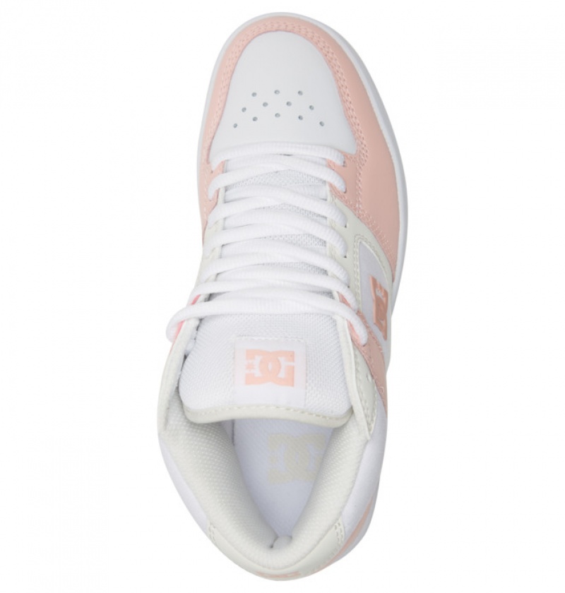 Mujer Tenis DC Shoes Manteca 4 MID Mid-Top Blancas Rosas | DKZ-976041