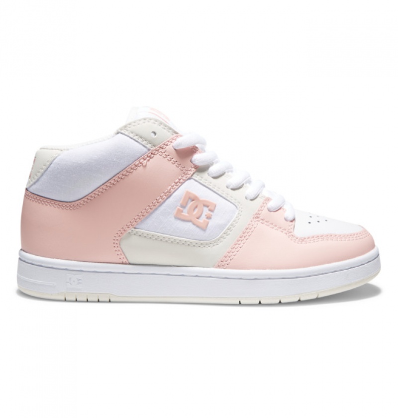 Mujer Tenis DC Shoes Manteca 4 MID Mid-Top Blancas Rosas | DKZ-976041