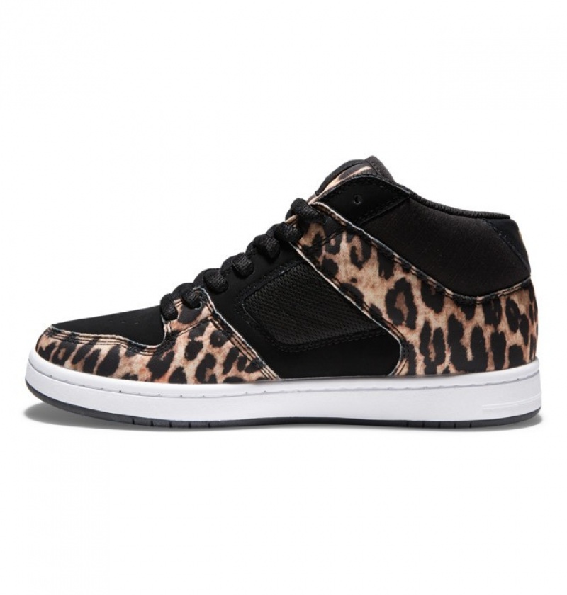 Mujer Tenis DC Shoes Manteca 4 MID Mid-Top Leopardo | UMA-780469