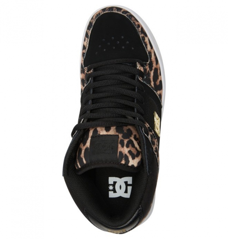 Mujer Tenis DC Shoes Manteca 4 MID Mid-Top Leopardo | UMA-780469