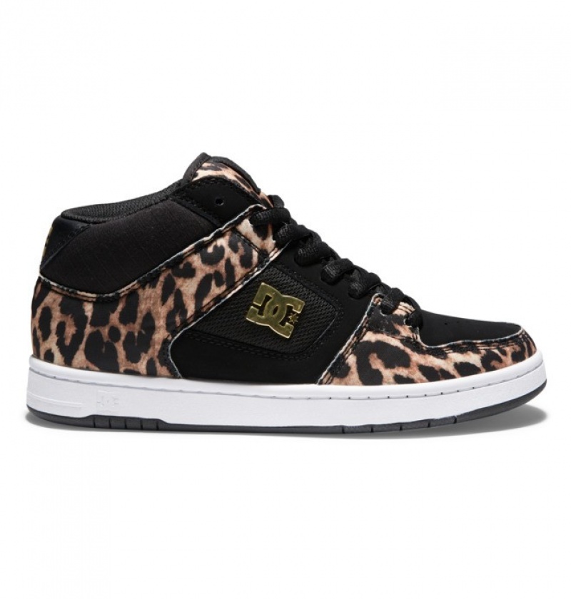 Mujer Tenis DC Shoes Manteca 4 MID Mid-Top Leopardo | UMA-780469