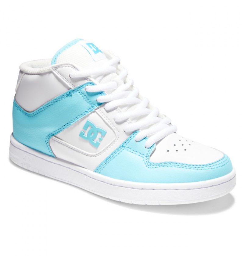 Mujer Tenis DC Shoes Manteca 4 MID Mid-Top Blancas Azules | FGB-503962