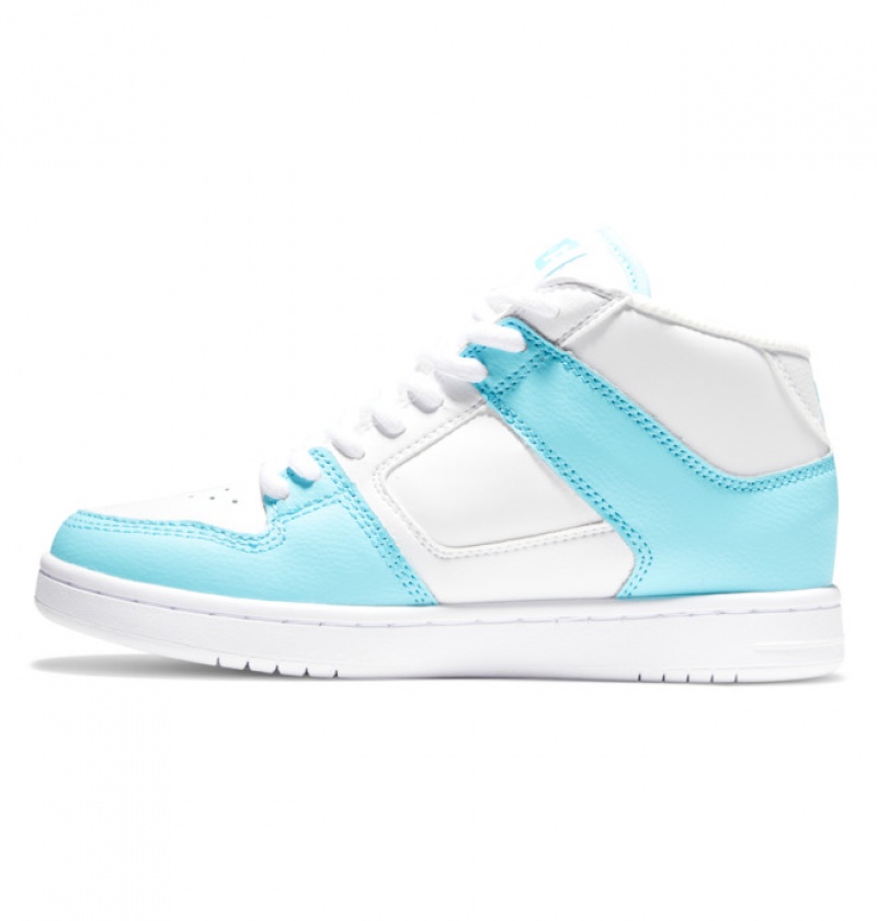 Mujer Tenis DC Shoes Manteca 4 MID Mid-Top Blancas Azules | FGB-503962