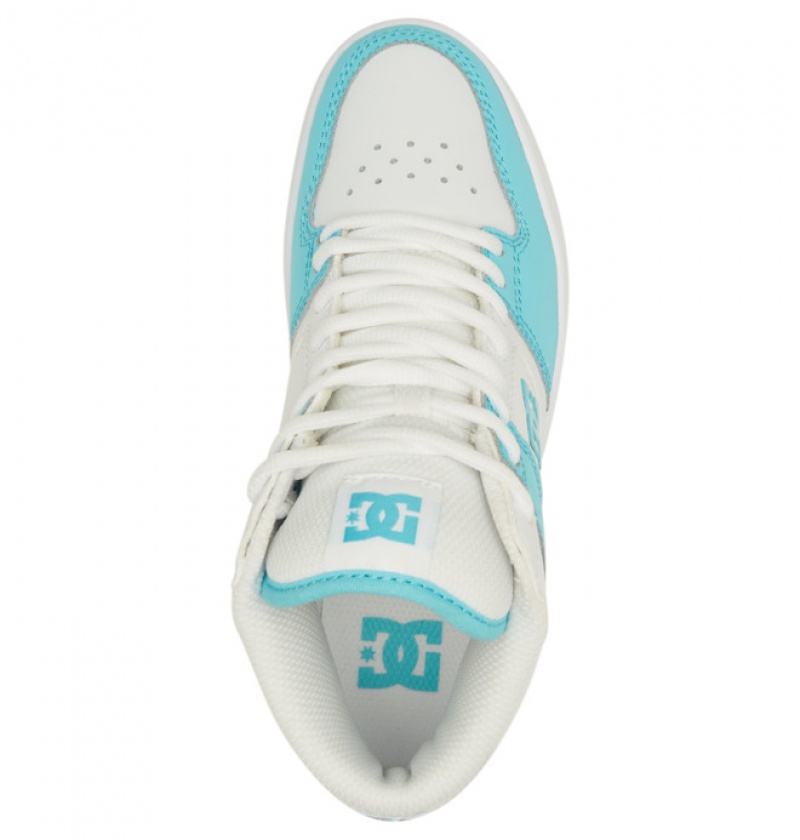 Mujer Tenis DC Shoes Manteca 4 MID Mid-Top Blancas Azules | FGB-503962