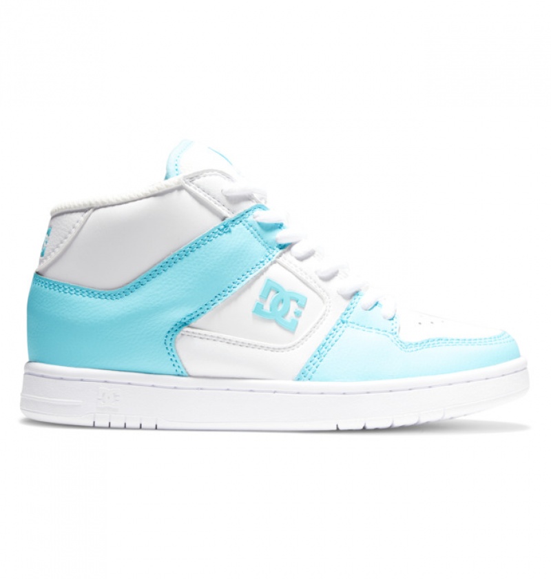 Mujer Tenis DC Shoes Manteca 4 MID Mid-Top Blancas Azules | FGB-503962