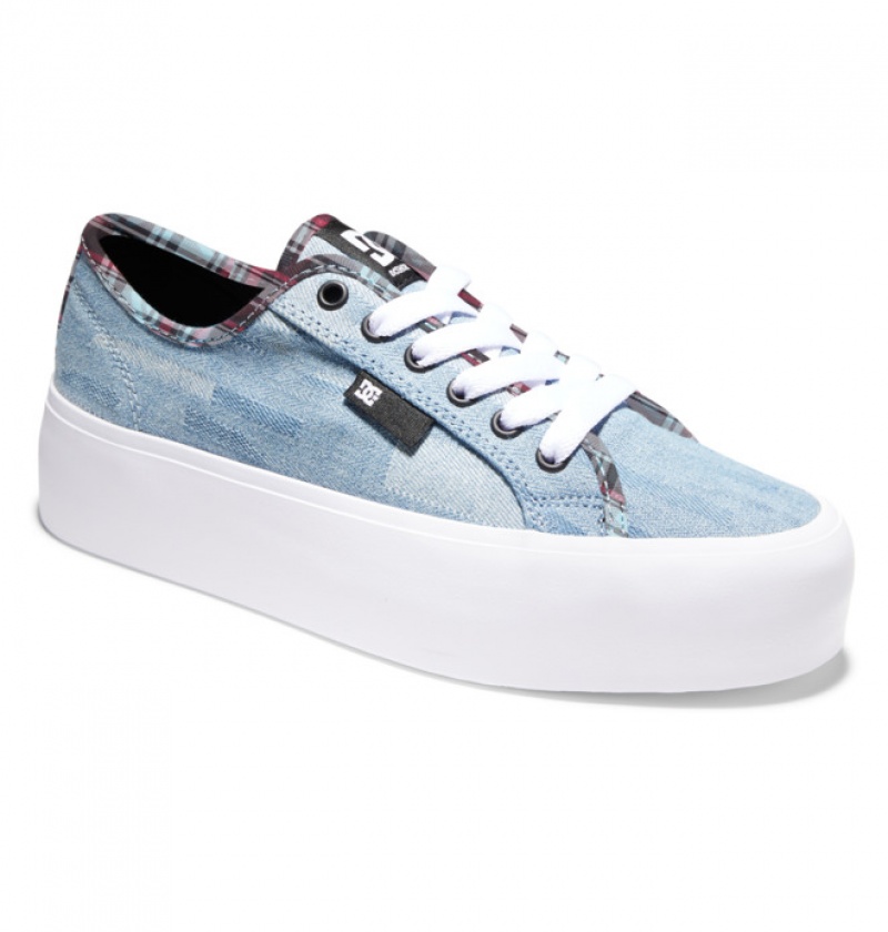 Mujer Tenis DC Shoes Manual Platformy Azules Oscuro | NUD-982576