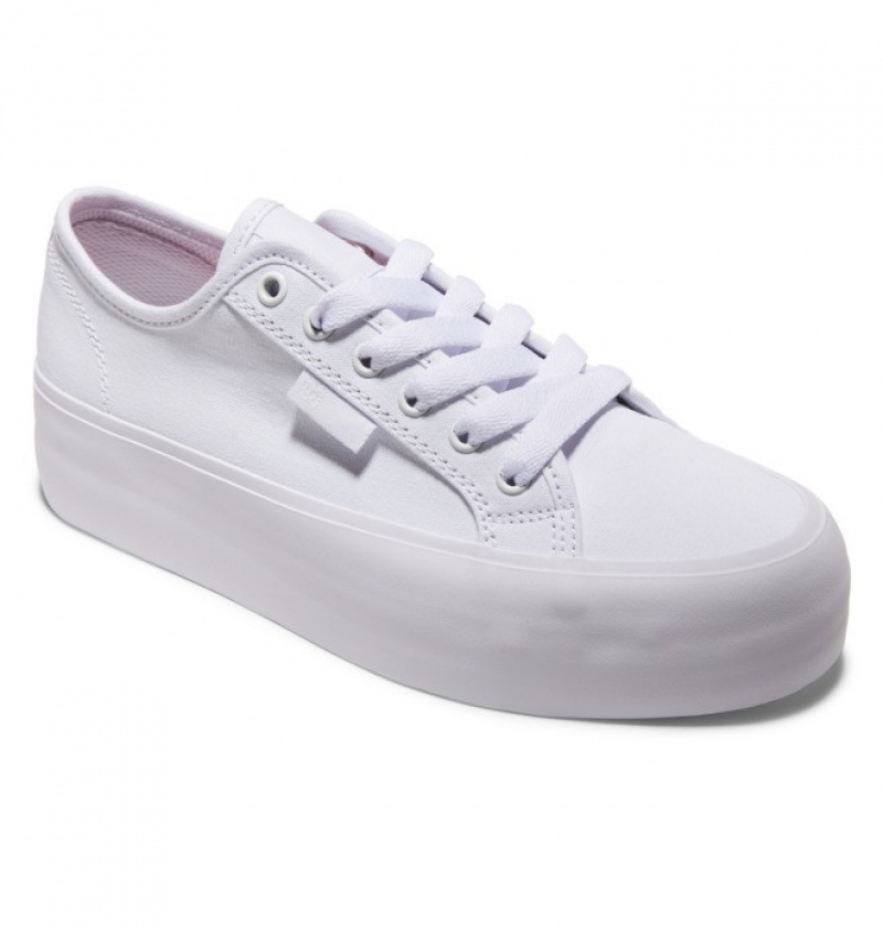 Mujer Tenis DC Shoes Manual Platformy Blancas Blancas | BKU-739604