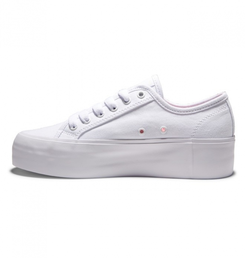 Mujer Tenis DC Shoes Manual Platformy Blancas Blancas | BKU-739604