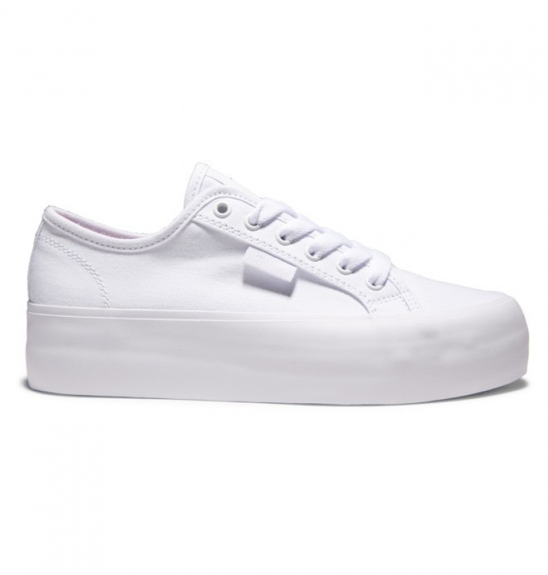 Mujer Tenis DC Shoes Manual Platformy Blancas Blancas | BKU-739604