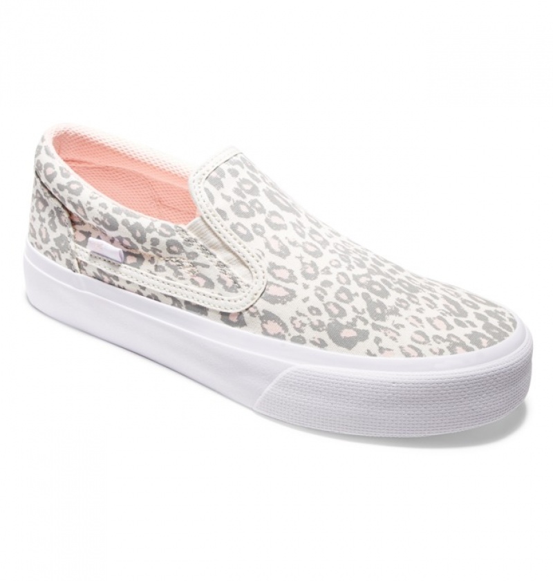 Mujer Tenis DC Shoes Trase Slip-On Platformy Gris Rosas | USC-059782