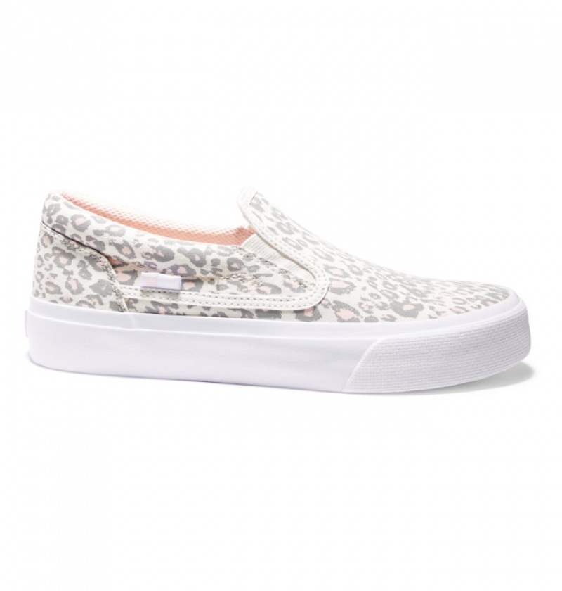 Mujer Tenis DC Shoes Trase Slip-On Platformy Gris Rosas | USC-059782