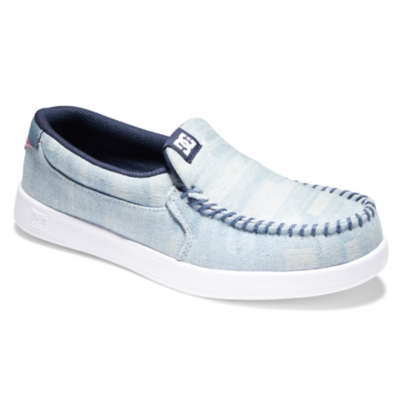 Mujer Tenis DC Shoes Villain Slip On Azules | IVK-512738