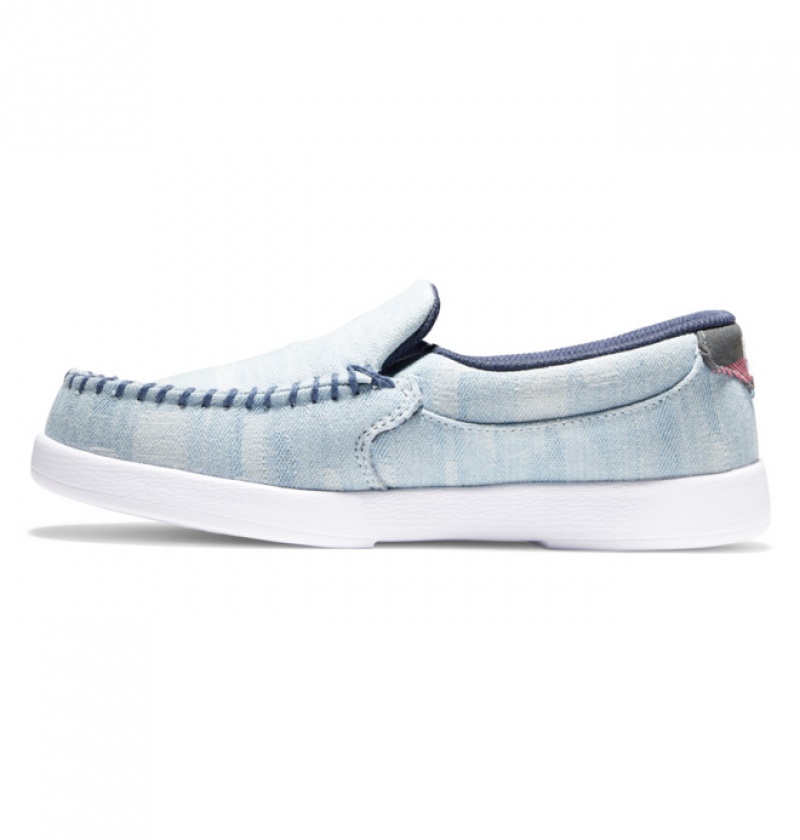 Mujer Tenis DC Shoes Villain Slip On Azules | IVK-512738