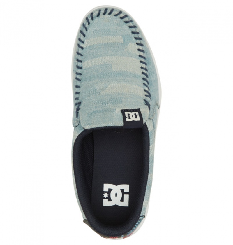 Mujer Tenis DC Shoes Villain Slip On Azules | IVK-512738