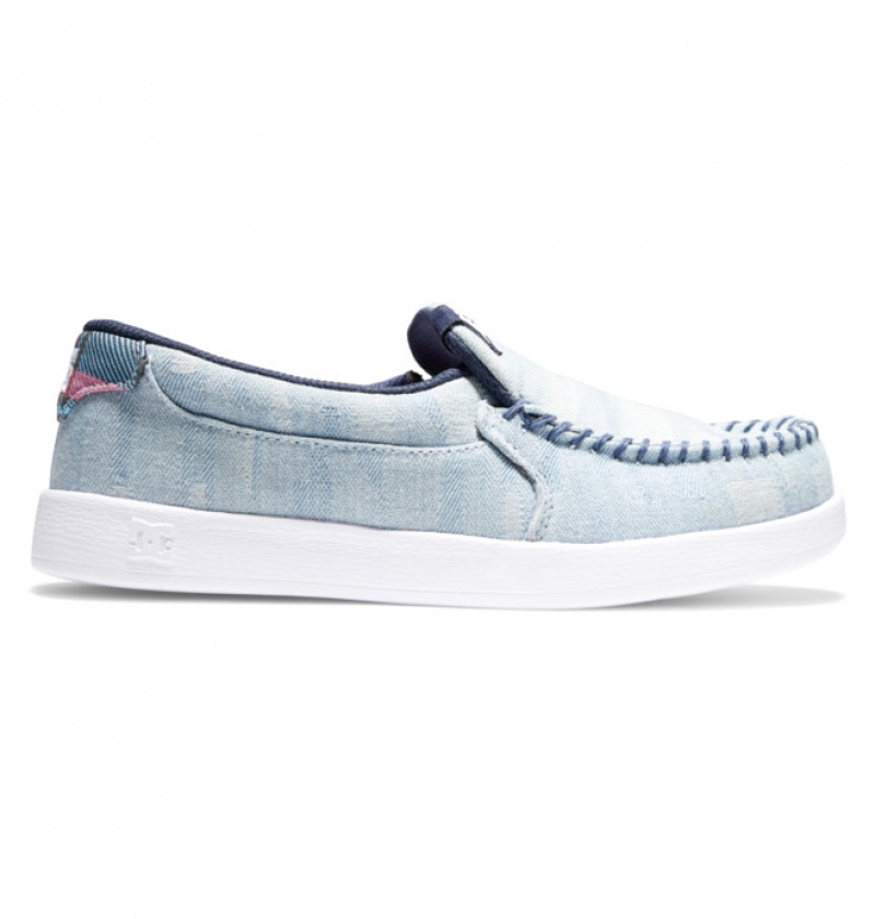 Mujer Tenis DC Shoes Villain Slip On Azules | IVK-512738