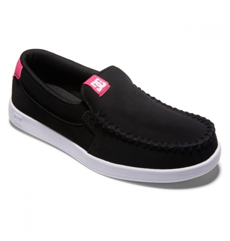 Mujer Tenis DC Shoes Villain Slip On Negras Rosas | HPV-952784