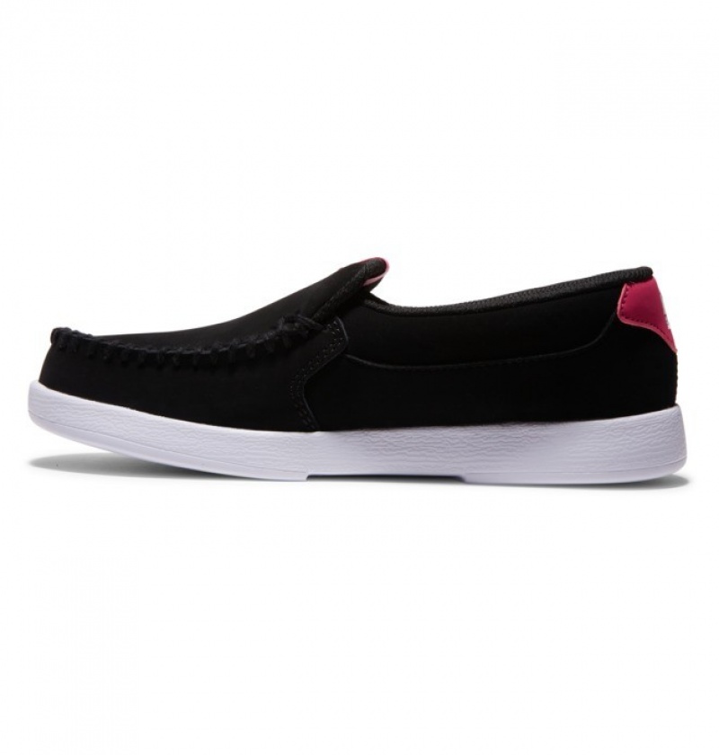 Mujer Tenis DC Shoes Villain Slip On Negras Rosas | HPV-952784