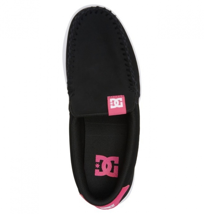 Mujer Tenis DC Shoes Villain Slip On Negras Rosas | HPV-952784