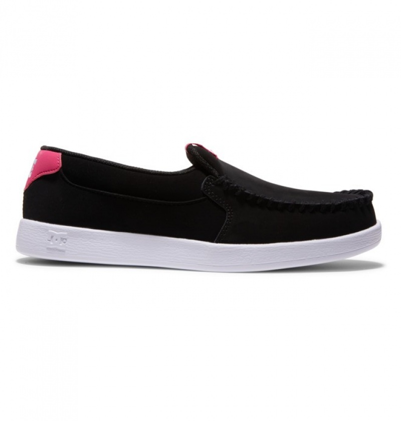 Mujer Tenis DC Shoes Villain Slip On Negras Rosas | HPV-952784