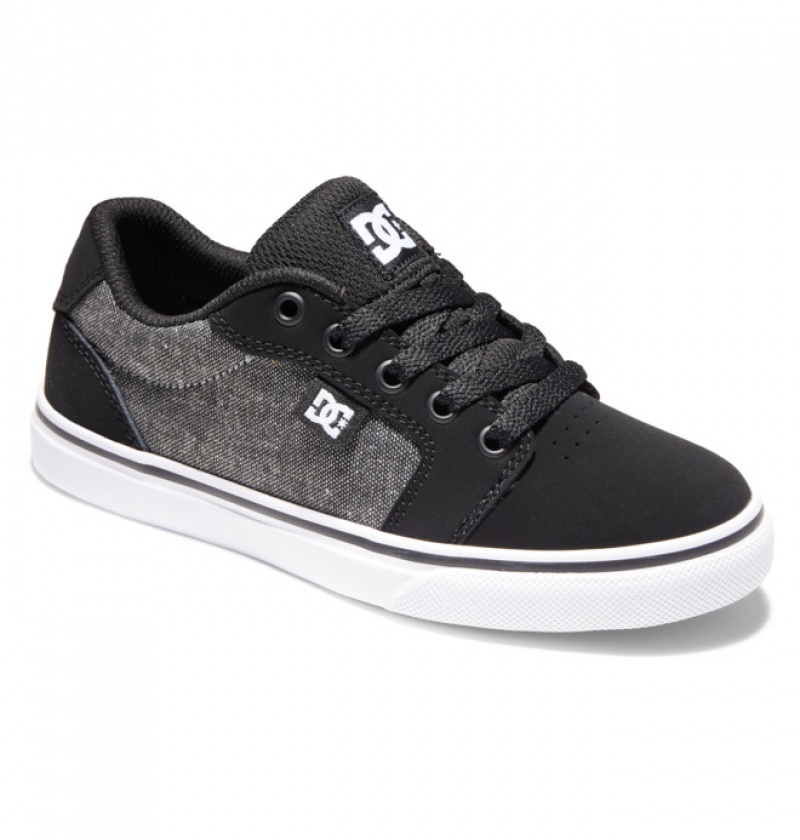 Niños Anvil DC Shoes Gris Blancas | LOE-582304