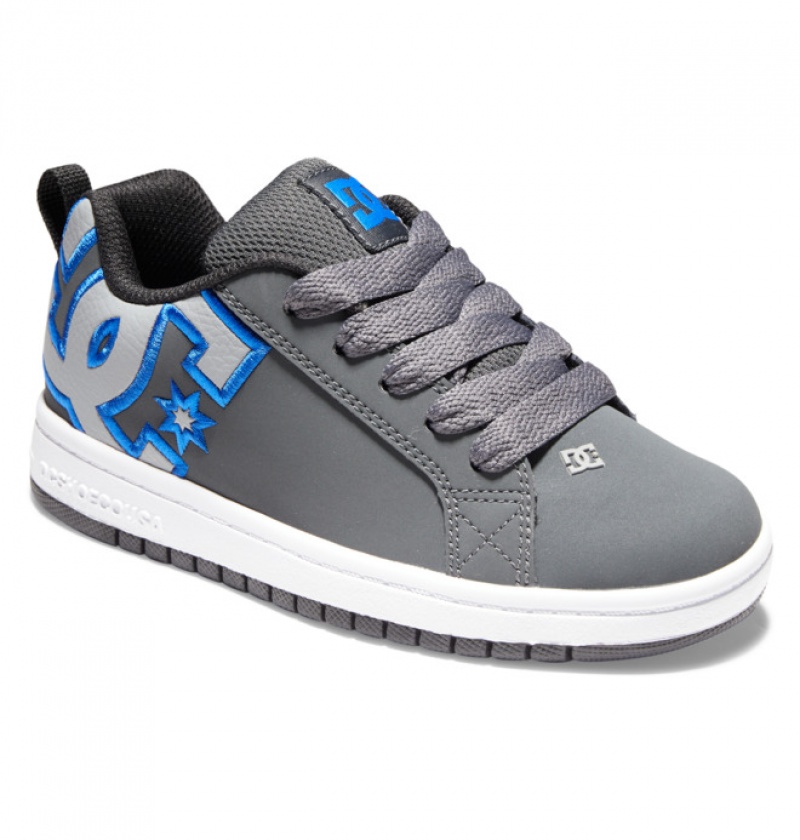 Niños Court Graffik DC Shoes Gris Oscuro Negras | EIG-230971