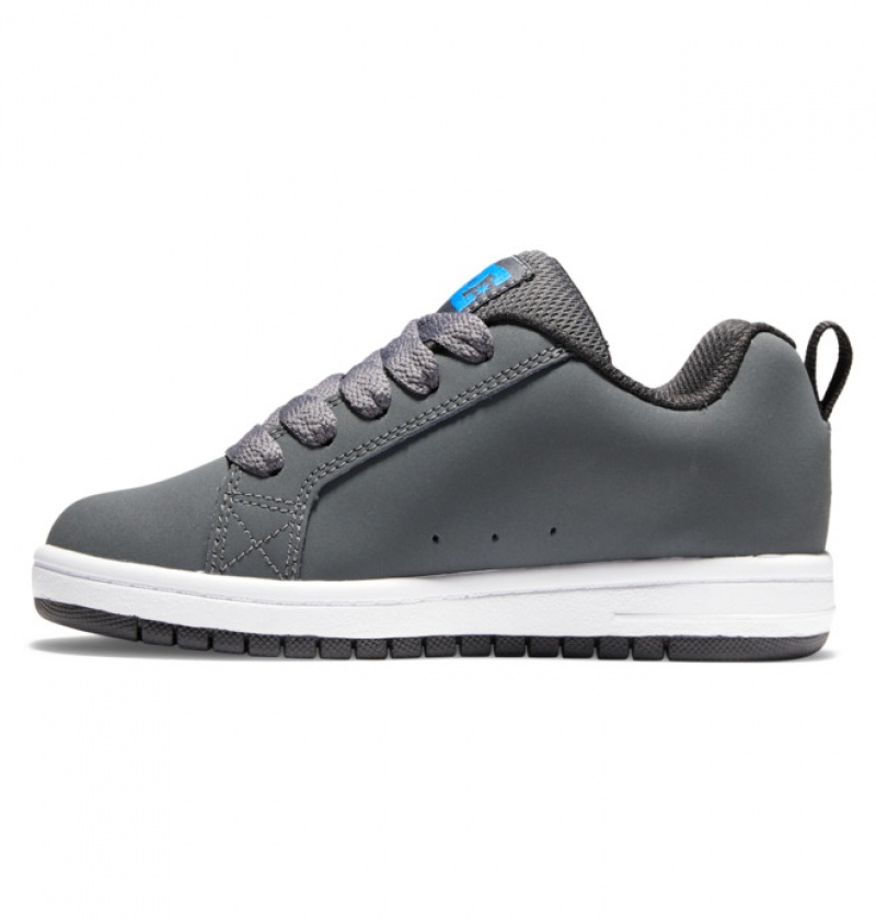 Niños Court Graffik DC Shoes Gris Oscuro Negras | EIG-230971