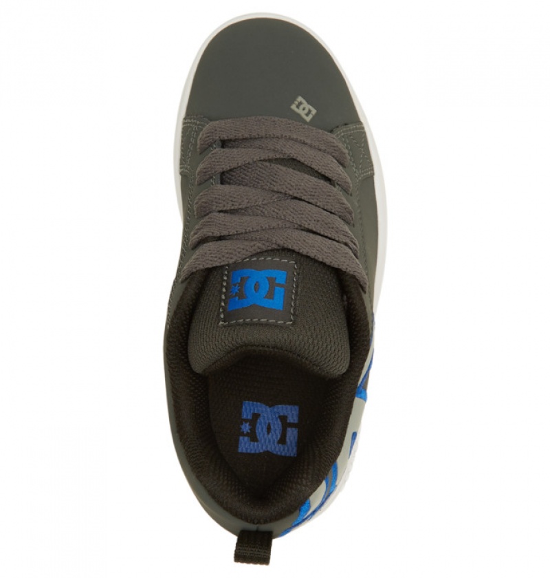 Niños Court Graffik DC Shoes Gris Oscuro Negras | EIG-230971