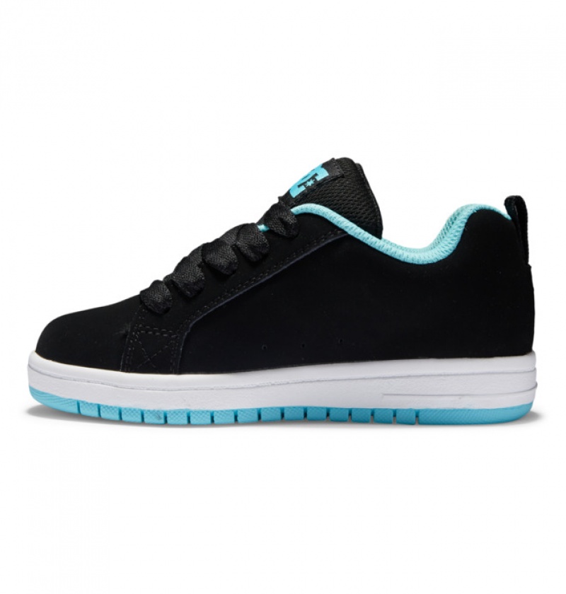 Niños Court Graffik DC Shoes Negras Azules | OXF-761530