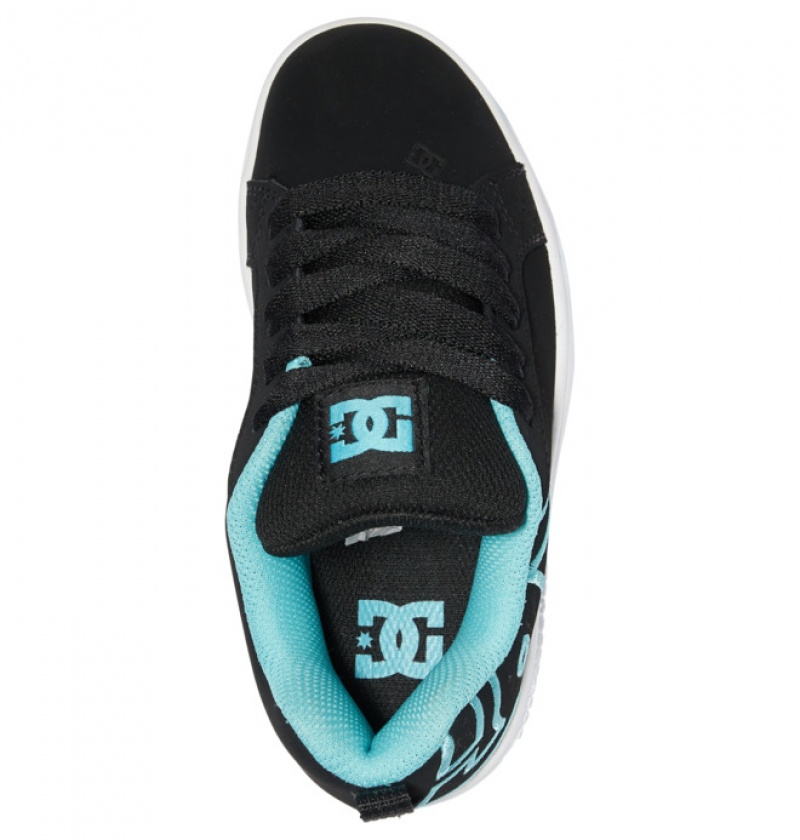 Niños Court Graffik DC Shoes Negras Azules | OXF-761530