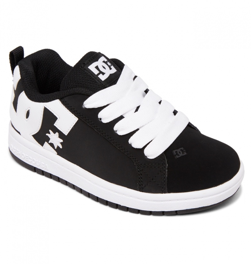 Niños Court Graffik DC Shoes Negras Blancas | GXC-762085