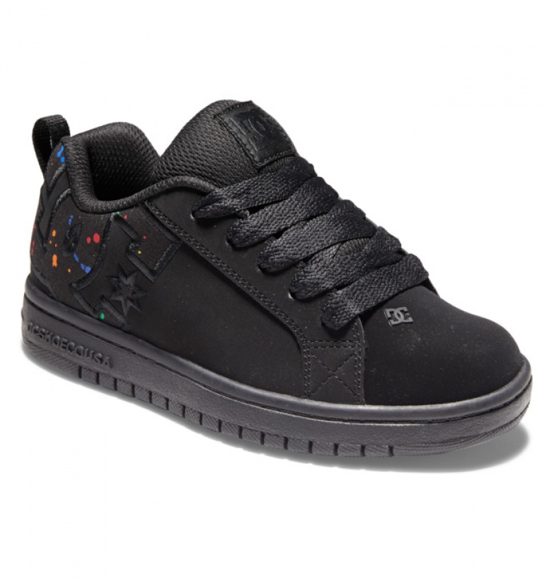 Niños Court Graffik DC Shoes Negras | DQL-456813