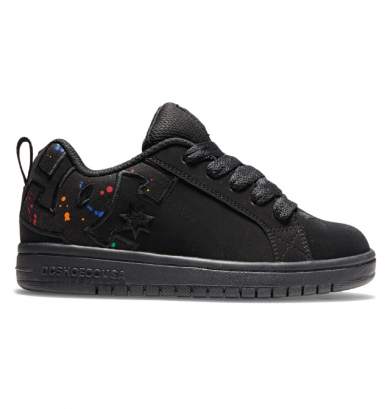 Niños Court Graffik DC Shoes Negras | DQL-456813