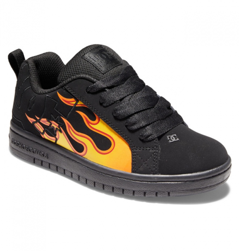 Niños Court Graffik DC Shoes Negras | JIS-648052