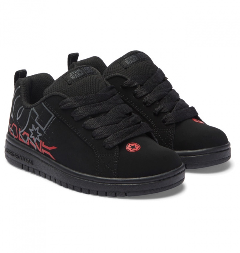 Niños Court Graffik DC Shoes Star Wars Negras Rojas | BRZ-451236