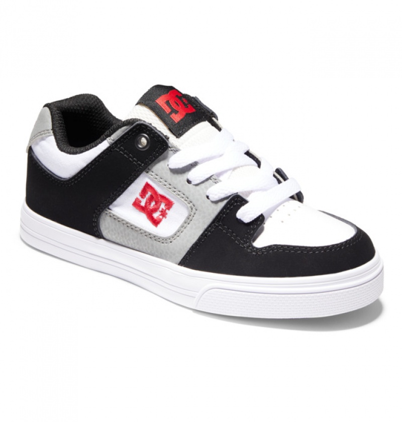 Niños Pure DC Shoes Blancas Negras Rojas | QDV-140658