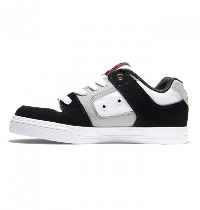 Niños Pure DC Shoes Blancas Negras Rojas | QDV-140658