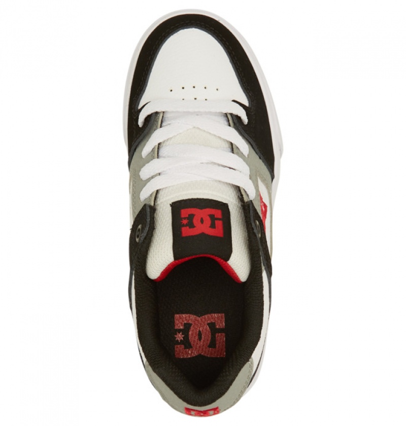 Niños Pure DC Shoes Blancas Negras Rojas | QDV-140658