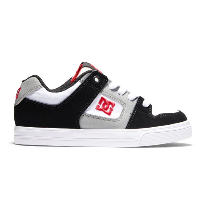 Niños Pure DC Shoes Blancas Negras Rojas | QDV-140658